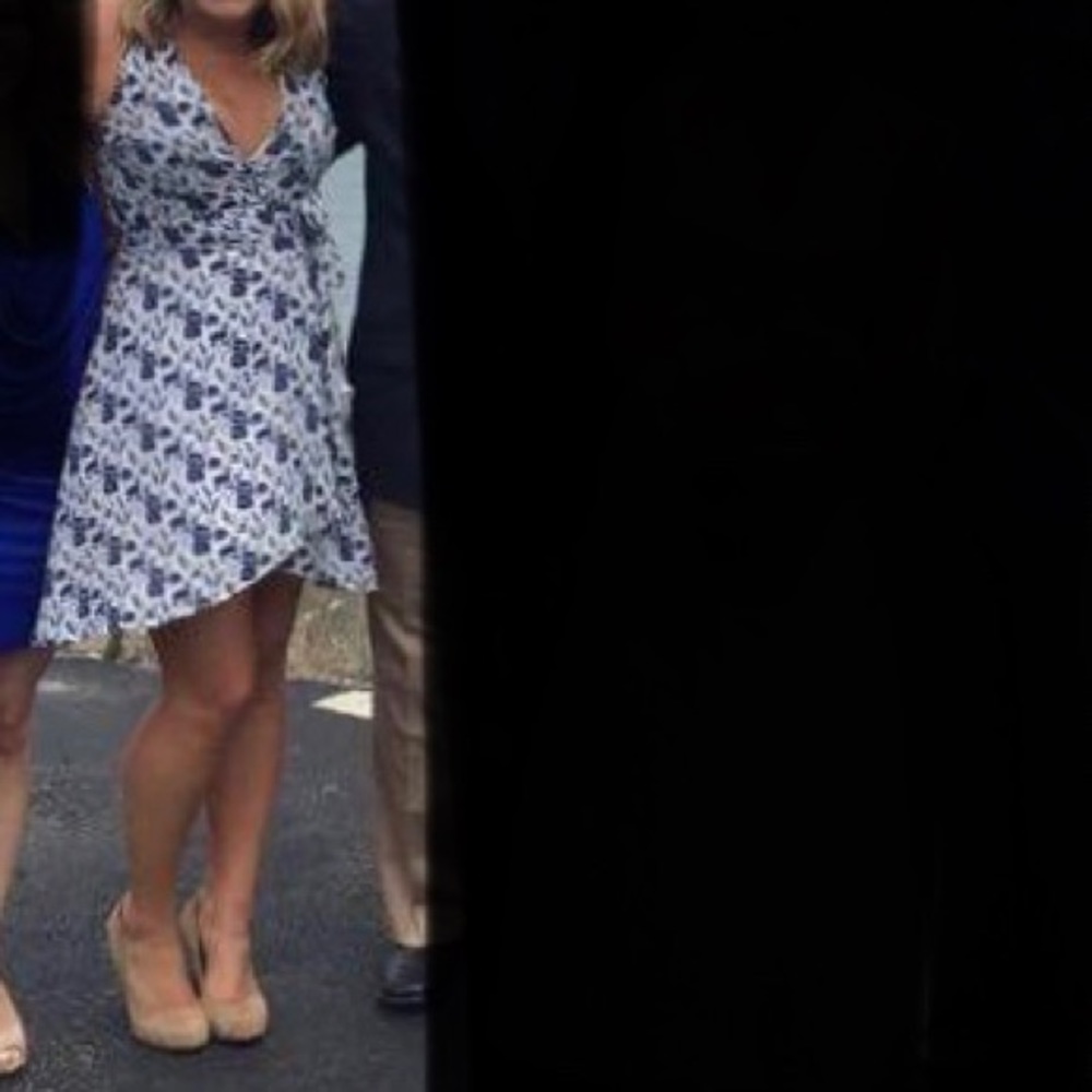 Blue Floral Aqua Wrap Dress